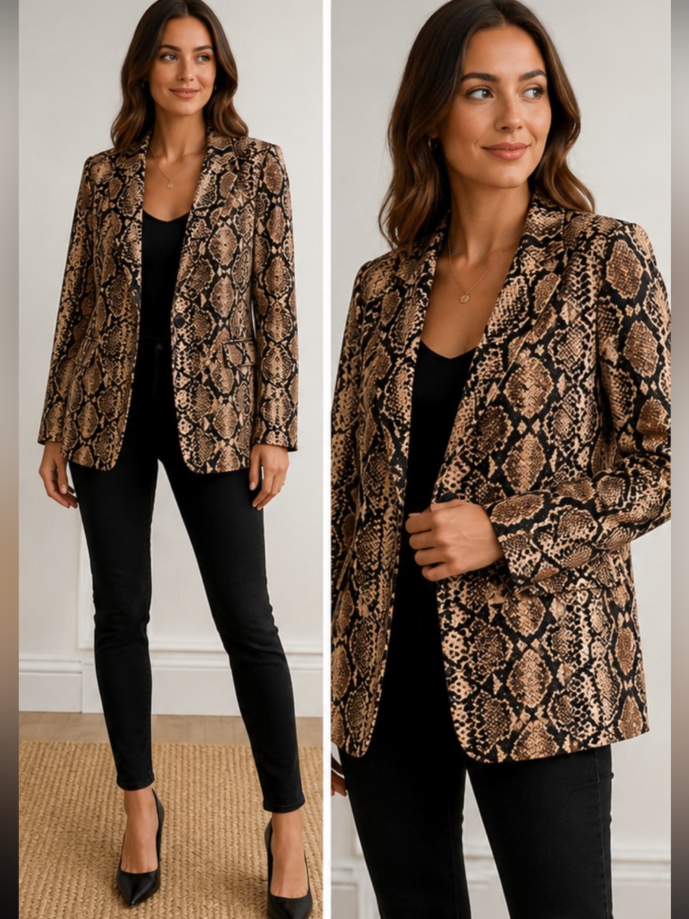 Stunning Snake Print Blazer Jacket